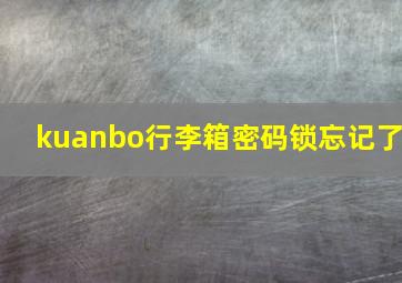 kuanbo行李箱密码锁忘记了