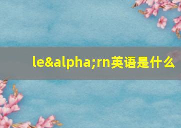 leαrn英语是什么