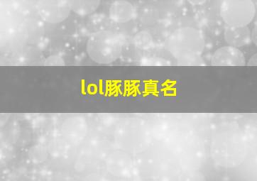 lol豚豚真名