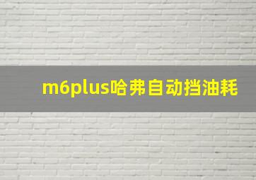 m6plus哈弗自动挡油耗