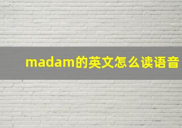 madam的英文怎么读语音