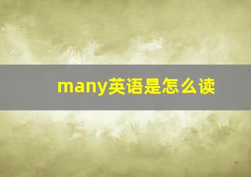 many英语是怎么读