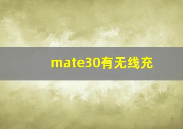 mate30有无线充