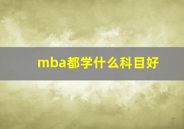 mba都学什么科目好