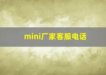 mini厂家客服电话