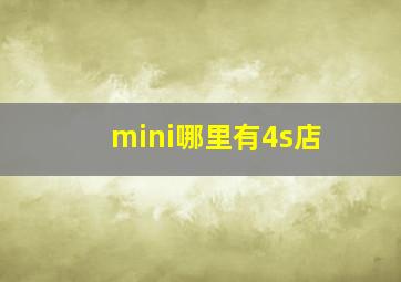 mini哪里有4s店