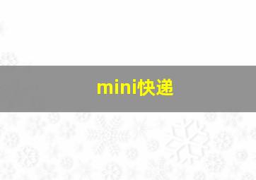 mini快递