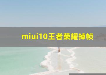 miui10王者荣耀掉帧