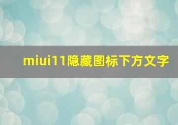 miui11隐藏图标下方文字