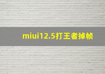 miui12.5打王者掉帧