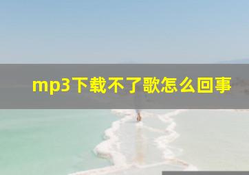 mp3下载不了歌怎么回事