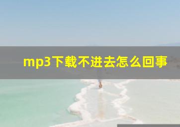 mp3下载不进去怎么回事