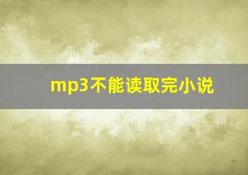 mp3不能读取完小说