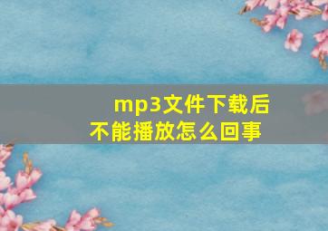 mp3文件下载后不能播放怎么回事