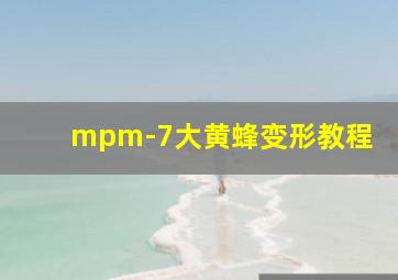 mpm-7大黄蜂变形教程