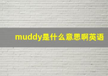 muddy是什么意思啊英语