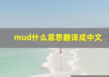 mud什么意思翻译成中文