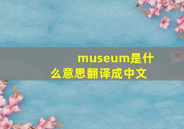 museum是什么意思翻译成中文