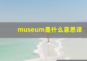 museum是什么意思译