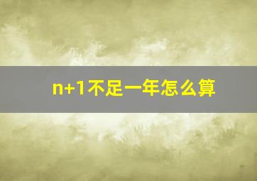 n+1不足一年怎么算