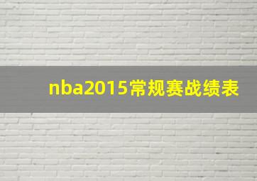 nba2015常规赛战绩表