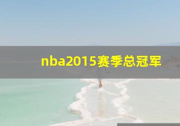 nba2015赛季总冠军