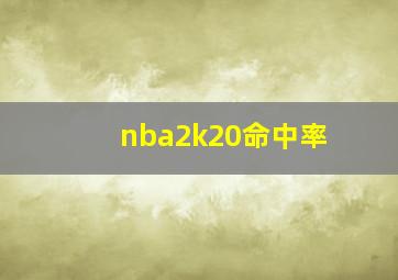 nba2k20命中率