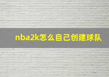 nba2k怎么自己创建球队