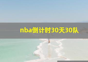 nba倒计时30天30队