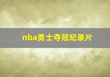 nba勇士夺冠纪录片