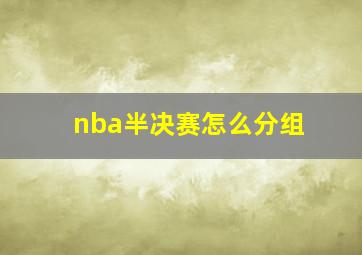 nba半决赛怎么分组