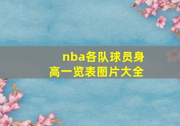 nba各队球员身高一览表图片大全