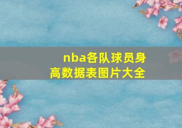 nba各队球员身高数据表图片大全