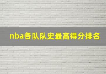 nba各队队史最高得分排名