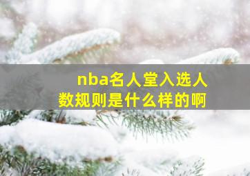 nba名人堂入选人数规则是什么样的啊