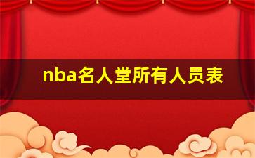 nba名人堂所有人员表