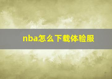 nba怎么下载体验服