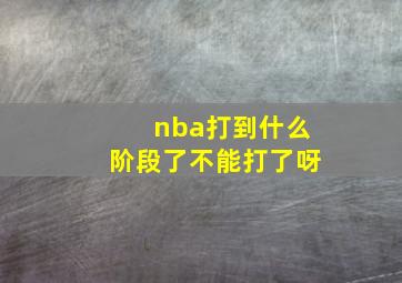 nba打到什么阶段了不能打了呀