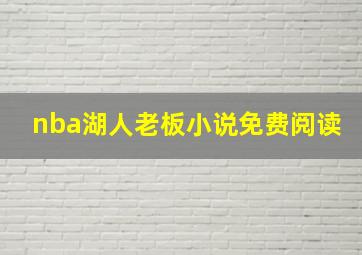 nba湖人老板小说免费阅读