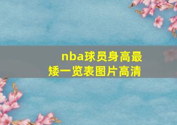 nba球员身高最矮一览表图片高清