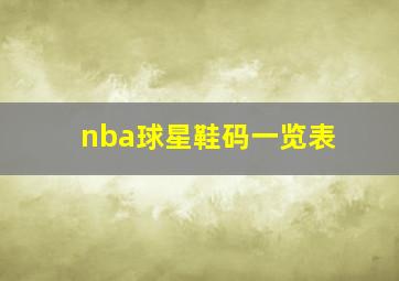 nba球星鞋码一览表