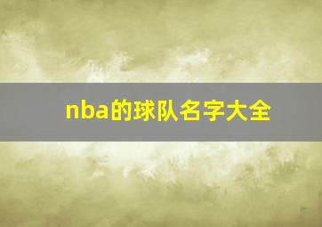 nba的球队名字大全