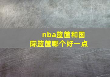 nba篮筐和国际篮筐哪个好一点