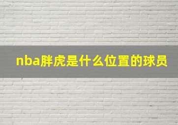 nba胖虎是什么位置的球员