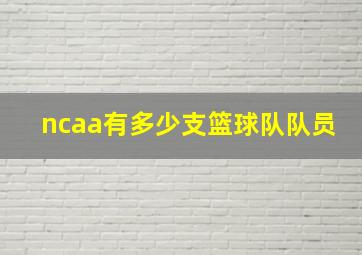 ncaa有多少支篮球队队员