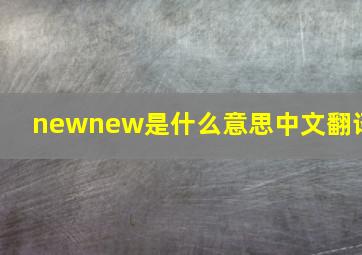 newnew是什么意思中文翻译