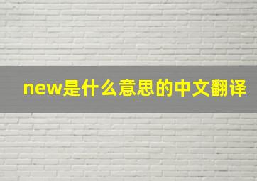 new是什么意思的中文翻译