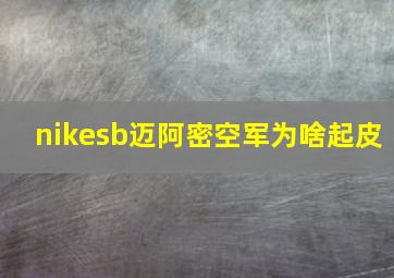 nikesb迈阿密空军为啥起皮