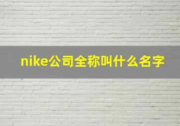 nike公司全称叫什么名字