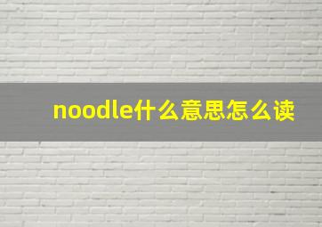 noodle什么意思怎么读